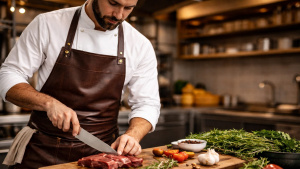 How Does a Brown Leather Apron Age After a Year of Grilling and Smoking?
