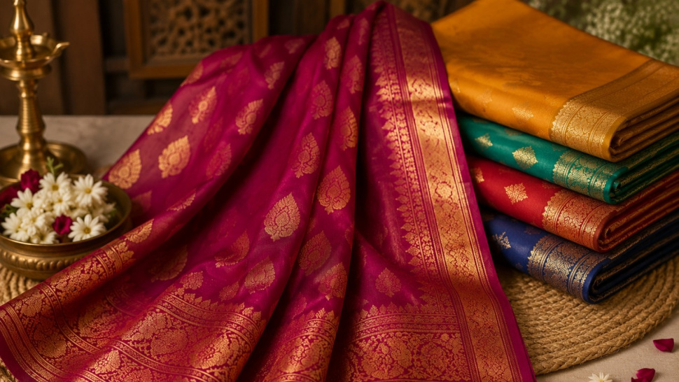 Pure Banarasi Silk Sarees Online | Original Handwoven Banarasi Sarees – House of Fakir Chand