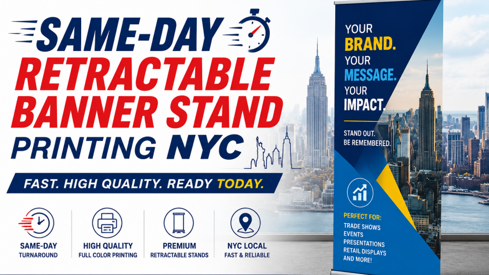Same-Day Retractable Banner Stand Printing NYC