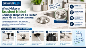 What Makes a Brushed Nickel Garbage Disposal Air Switch Easy to Add to a Sink or Countertop?